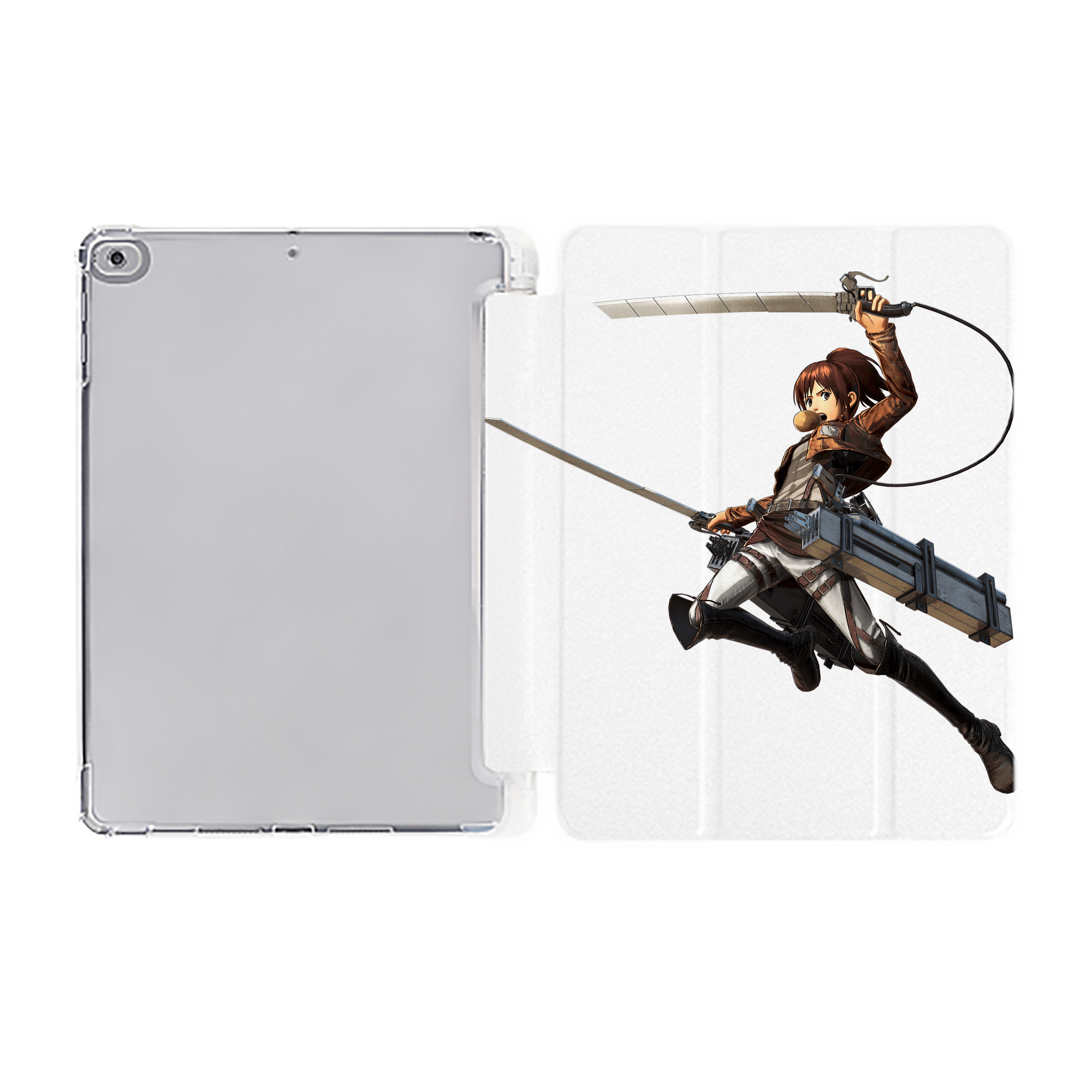 （画像用） 進撃の巨人 サシャ·ブラウス Attack on Titan Sasha Blaus IPad ケース ペン収納付き 三つ折りスタンド PUレザー×シリコン 対応機種9.5/10.5/10.9インチ